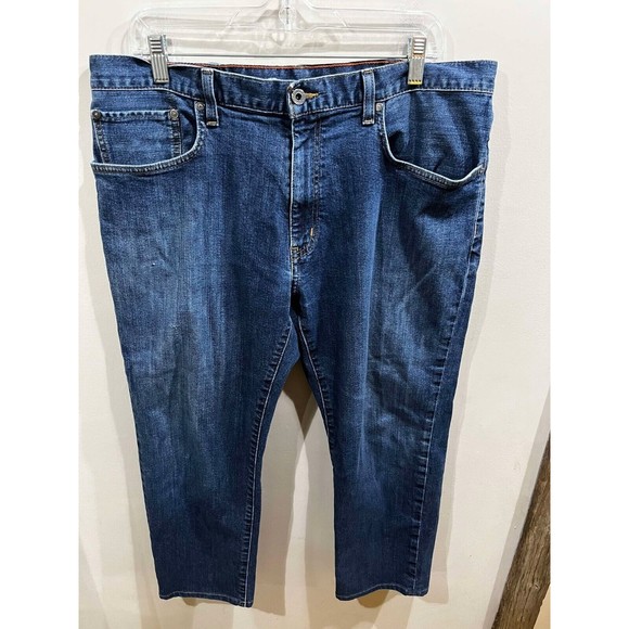 Eddie Bauer Jeans Mens 36x24.5 Slim Blue Special Dyed Denim Tag 38x30 Everyday - Picture 1 of 8